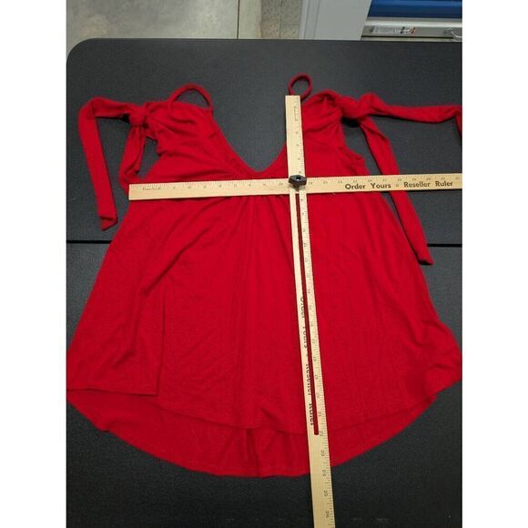 NWT Free People We The Free Cold Shoulder Red Women's Top Small - Picture 6 of 6
